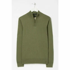 Fat Face FatFace Green Braunton Half Neck Jumper -FatFaceshop unnamed file 2052