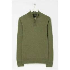 Fat Face FatFace Green Braunton Half Neck Jumper -FatFaceshop unnamed file 2053