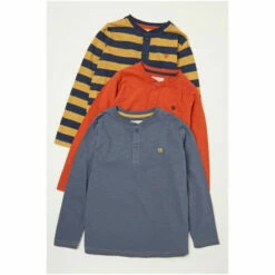 Fat Face FatFace Blue Henley T-Shirts 3 Pack -FatFaceshop unnamed file 207