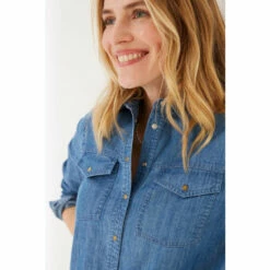 Fat Face FatFace Blue Durham Denim Shirt -FatFaceshop unnamed file 2080