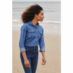 Fat Face FatFace Blue Durham Denim Shirt -FatFaceshop unnamed file 2081