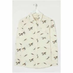 Fat Face FatFace Natural Olivia Bird Printed Shirt -FatFaceshop unnamed file 2096