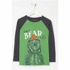 Fat Face FatFace Green Almost Bearable Long Sleeve Raglan T-Shirt -FatFaceshop unnamed file 212