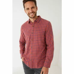 Fat Face Orange Chesil Gingham Shirt