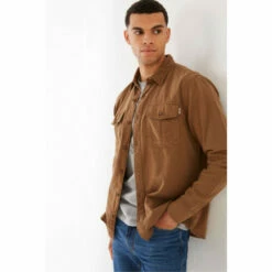 Fat Face FatFace Durham Utility Brown Shirt