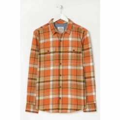 Fat Face FatFace Orange Madley Check Shirt -FatFaceshop unnamed file 2213
