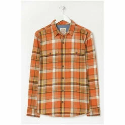 Fat Face FatFace Orange Madley Check Shirt -FatFaceshop unnamed file 2214