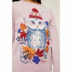 Fat Face FatFace Purple Winter Owl T-Shirt -FatFaceshop unnamed file 225