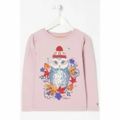 Fat Face FatFace Purple Winter Owl T-Shirt -FatFaceshop unnamed file 226