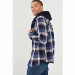 Fat Face FatFace Blue Hooded Check Shirt -FatFaceshop unnamed file 2289