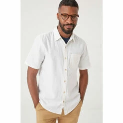 Fat Face FatFace Bugle Cotton Linen White Shirt