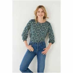 Fat Face FatFace Green Darcy Vintage Prairie Top