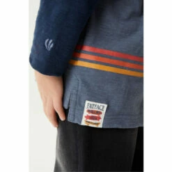 Fat Face FatFace Blue Hood Henley Sleeve Stripe T-Shirt -FatFaceshop unnamed file 243