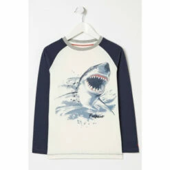 Fat Face FatFace Natural Shark Raglan T-Shirt -FatFaceshop unnamed file 251