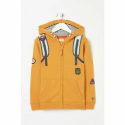 Fat Face FatFace Yellow Backpack Graphic Zip Hoodie