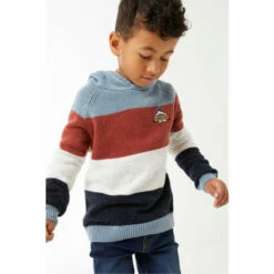 Fat Face FatFace Blue Colourblock Knit Hoodie