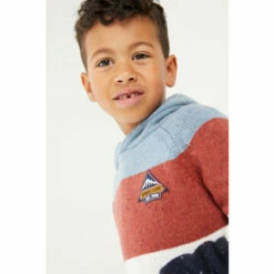 Fat Face FatFace Blue Colourblock Knit Hoodie -FatFaceshop unnamed file 2617