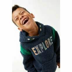 Fat Face Blue Explore Fleece Popover Hoodie -FatFaceshop unnamed file 2671