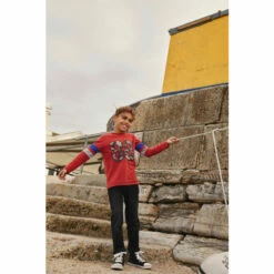 Fat Face FatFace Red 88 Stripe Sleeve Graphic T-Shirt