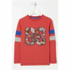 Fat Face FatFace Red 88 Stripe Sleeve Graphic T-Shirt -FatFaceshop unnamed file 278