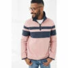 Fat Face Pink Airlie Cut And Sew Stripe Sweatshirt