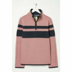 Fat Face Pink Airlie Cut And Sew Stripe Sweatshirt -FatFaceshop unnamed file 2819