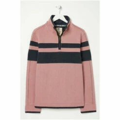 Fat Face Pink Airlie Cut And Sew Stripe Sweatshirt -FatFaceshop unnamed file 2820