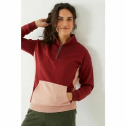 Fat Face FatFace Red Amelie Colourblock Sweat Top
