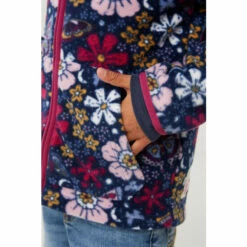 Fat Face FatFace Blue Floral Fleece Zip Through Sweatshirt -FatFaceshop unnamed file 2836