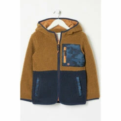 Fat Face Brown Colourblock Fleece Sweater -FatFaceshop unnamed file 2880