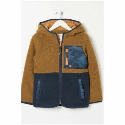 Fat Face Brown Colourblock Fleece Sweater -FatFaceshop unnamed file 2881