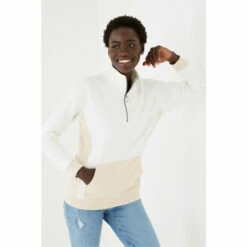 Fat Face FatFace Amelie Natural Colourblock Sweat Top