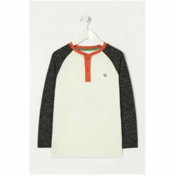 Fat Face FatFace Natural Textured Raglan Henley T-Shirt -FatFaceshop unnamed file 290