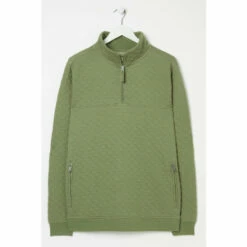 Fat Face FatFace Green Quilted Half Neck Sweatshirt -FatFaceshop unnamed file 2902