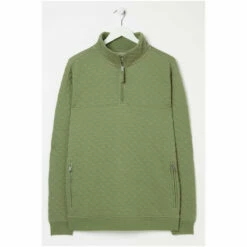 Fat Face FatFace Green Quilted Half Neck Sweatshirt -FatFaceshop unnamed file 2903
