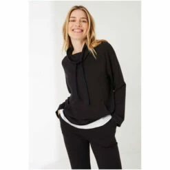 Fat Face FatFace Black Woolacombe Cowl Neck Top