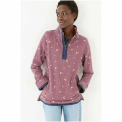 Fat Face FatFace Purple Airlie Floral Print Sweat Top