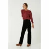 Fat Face FatFace Paige Cord Wide Leg Black Trousers