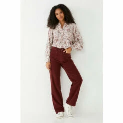 Fat Face FatFace Red Paige Cord Wide Leg Trousers