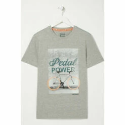 Fat Face FatFace Grey Pedal Power Graphic T-Shirt -FatFaceshop unnamed file 303