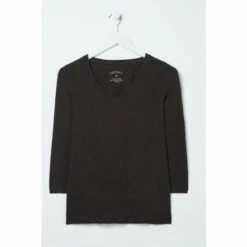 Fat Face FatFace Black Kemi 3/4 Sleeve Top -FatFaceshop unnamed file 309
