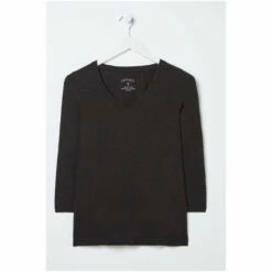 Fat Face FatFace Black Kemi 3/4 Sleeve Top -FatFaceshop unnamed file 310