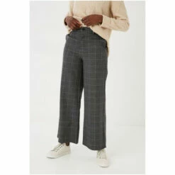 Fat Face FatFace Grey Piper Wide Leg Check Trousers -FatFaceshop unnamed file 3129