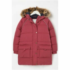 Fat Face FatFace Red Lily Longline Coat -FatFaceshop unnamed file 3186