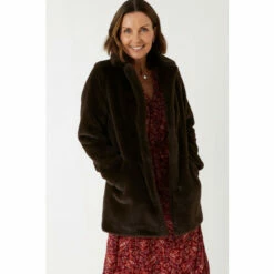 Fat Face FatFace Felicity Faux Fur Brown Coat