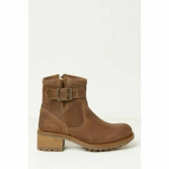 Fat Face FatFace Ali Block Heel Brown Boots