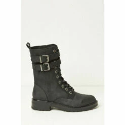 Fat Face FatFace Daisy Lace Up Black Boots