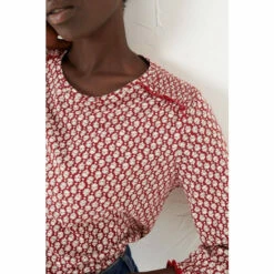 Fat Face FatFace Red Darcy Artisan Geo Top -FatFaceshop unnamed file 3479