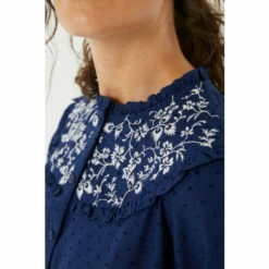 Fat Face FatFace Blue Felicity Embroidered Blouse -FatFaceshop unnamed file 3496