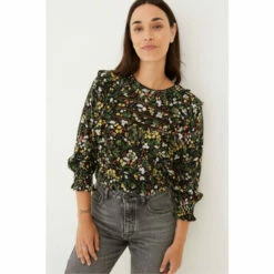 Fat Face FatFace Rye Forest Fauna Black Blouse